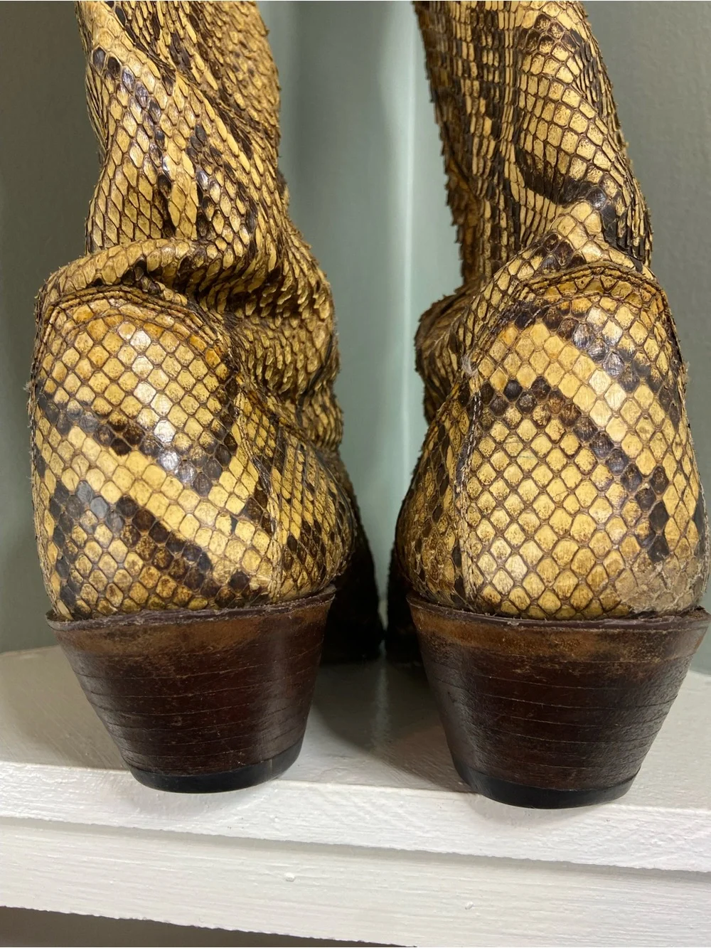 Vintage Justin Boots 6410 Full Python Snakeskin Leather Boots Men’s 8.5 [RO]